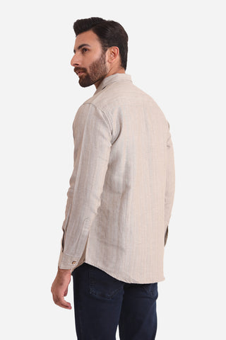 Light Brown Plain Casual Shirt