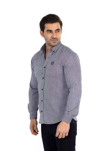 Grey Plain Casual Shirt PS23045-GR