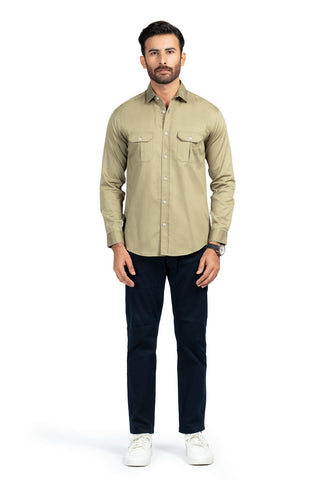 Olive Plain Casual Shirt PS236060-OL