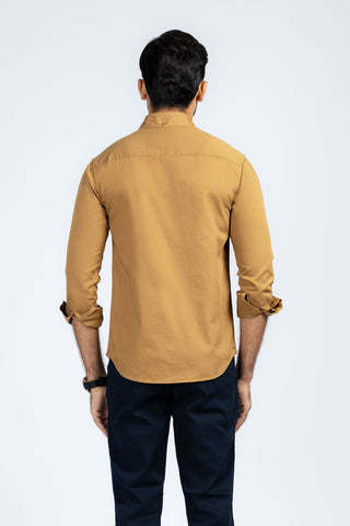 Khaki Plain Casual Shirt
