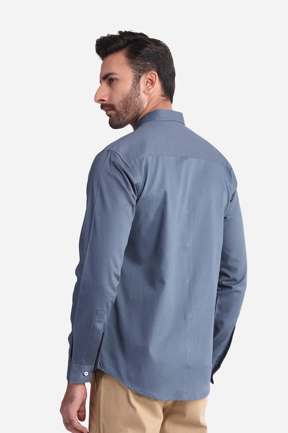 Grey Plain Casual Shirt