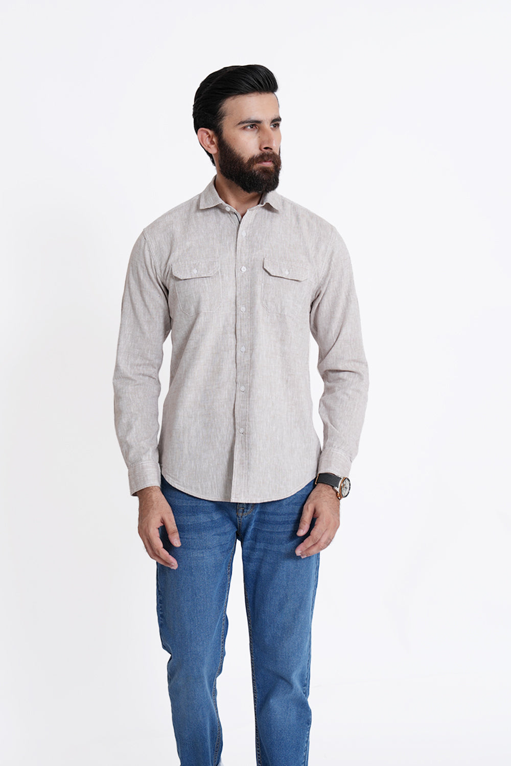 Khaki Plain Casual Shirt PS240210-KHI