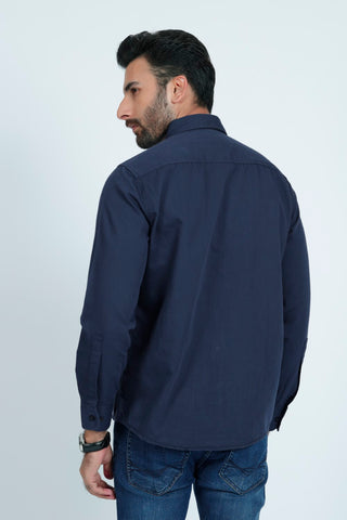 Smart Fit Navy Plain Casual Shirt PS240556-NY