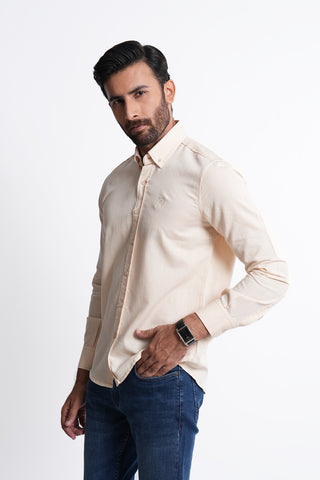 Smart Fit Khaki Plain Casual Shirt PS240558-KHI