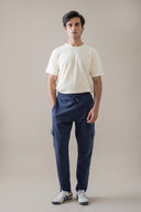 Navy Knit Trouser