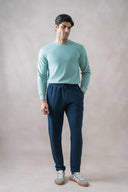 Navy Knitted Trouser