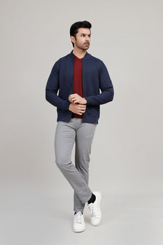 Navy Zipper Upper