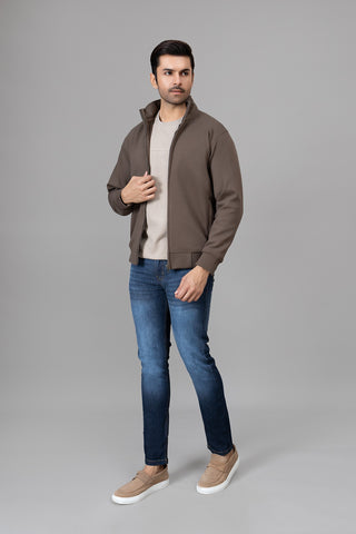Dark Brown Zipper Jacket