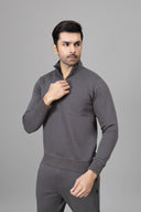 Charcoal Zip-Up Polo Shirt