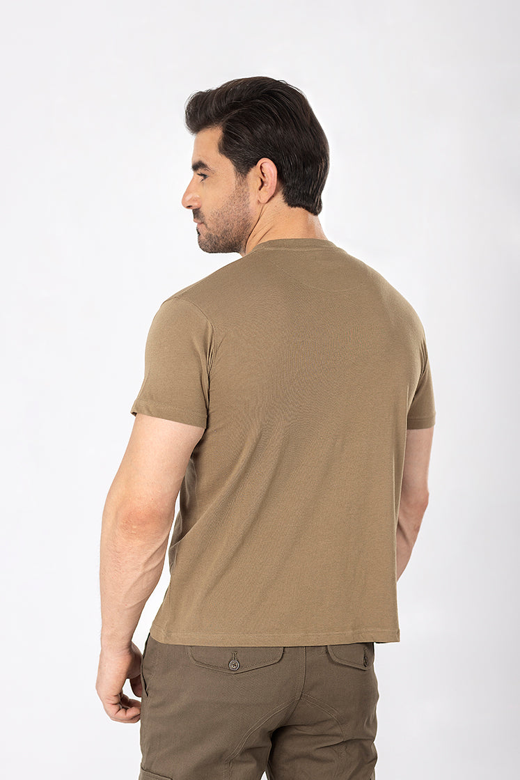 Olive Round Neck Shirt RTNS23161-OL