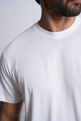 White Round Neck Shirt RTNC240462-WT