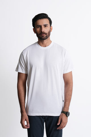 White Round Neck Shirt RTNC240462-WT