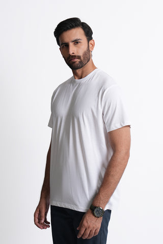 White Round Neck Shirt RTNC240462-WT