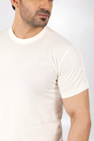 White Round Neck Shirt RTNS23043-WT