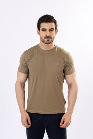 Brown Round Neck Shirt RTNS23150-BR