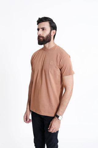 Light Brown Round Neck Shirt RTNC240388-LBR RTNS240387-LBR