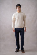 TEXTURED CREW NECK SWEATSHIRT