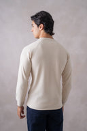 TEXTURED CREW NECK SWEATSHIRT