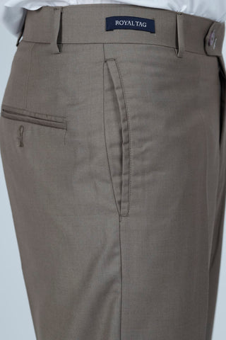 Smart Fit Light Brown Plain Dress Pant SDP240271-LBR