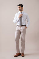 Beige Refined Dress Pant
