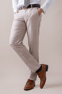 Beige Refined Dress Pant