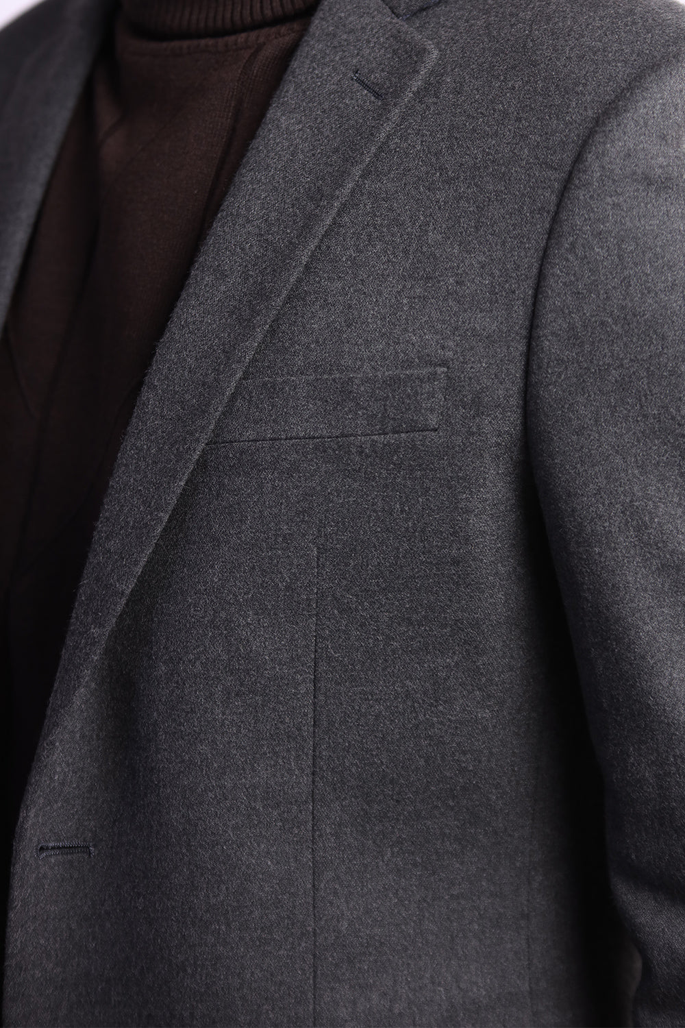 Charcoal Grey Plain Coat