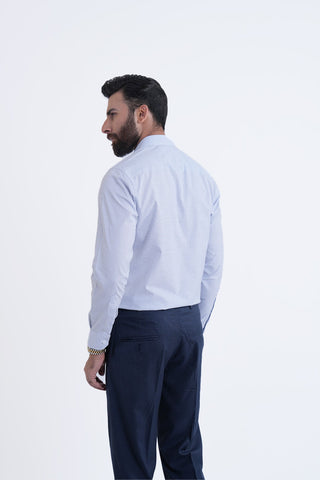 White Smart Fit Check Dress Shirt SFC240151-WT