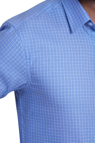Smart Fit Blue Check Dress Shirt SFC240152-BL