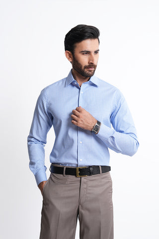 Smart Fit Sky Check Dress Shirt SFC240159-SKY