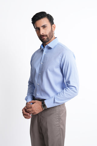 Smart Fit Sky Check Dress Shirt SFC240159-SKY