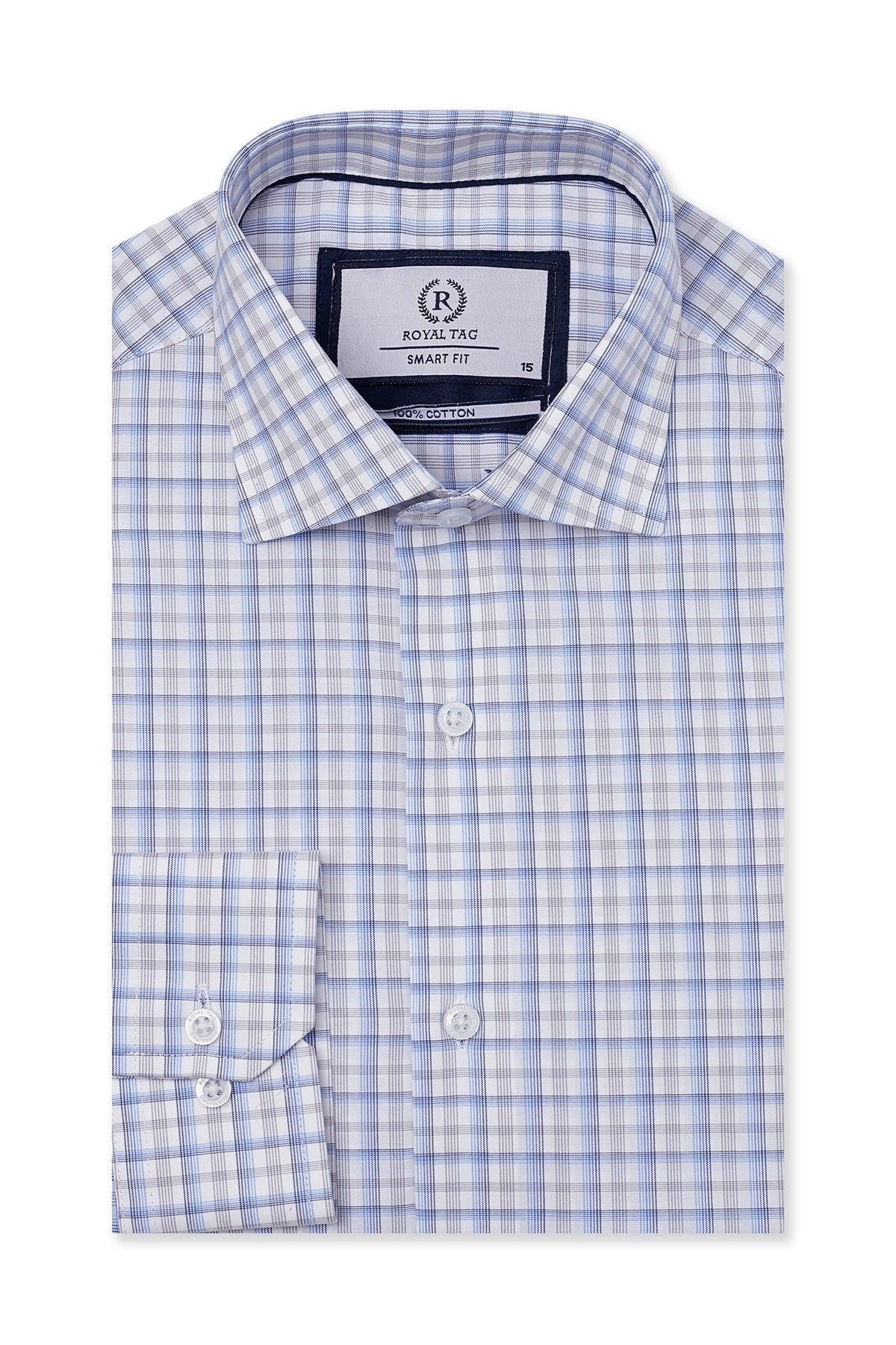 White Check Dress Shirt- sfc241039-wt