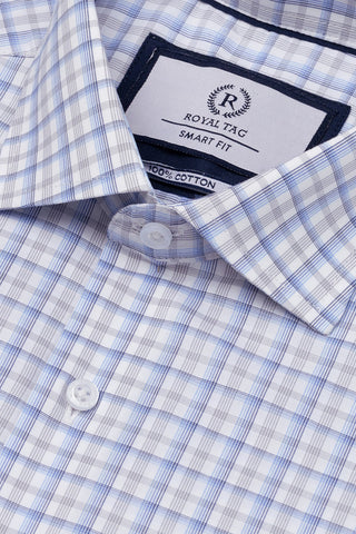 White Check Dress Shirt- sfc241039-wt