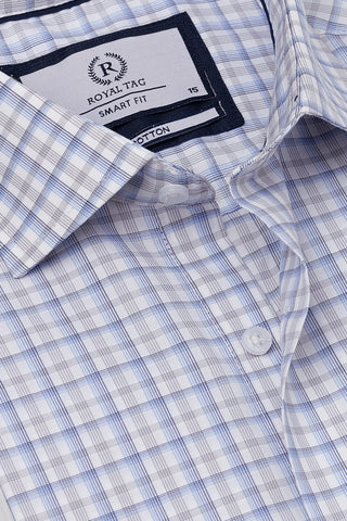 White Check Dress Shirt- sfc241039-wt