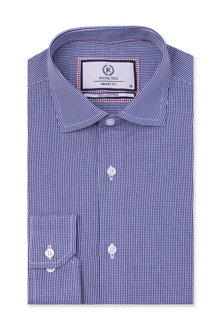 Blue Check Dress Shirt- SFC241046-BL