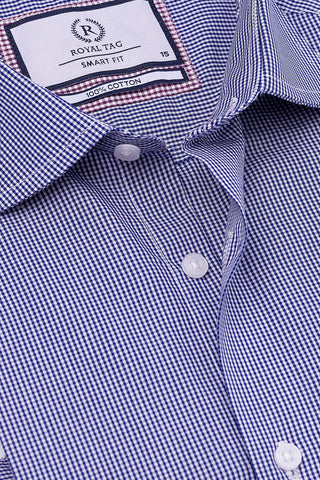 Blue Check Dress Shirt- SFC241046-BL