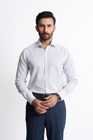 Smart Fit White Lining Dress Shirt SFL240522-WT