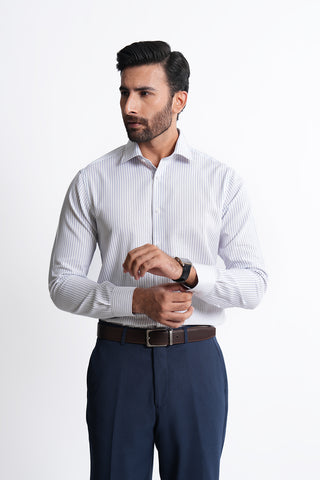 Smart Fit White Lining Dress Shirt SFL240522-WT