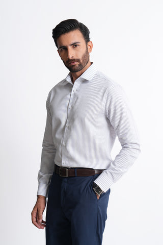 Smart Fit White Lining Dress Shirt SFL240522-WT