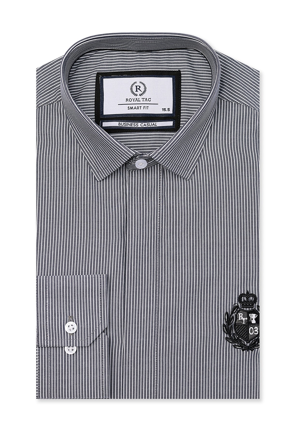 Grey Lining Dress Shirt- SFL241043-GR