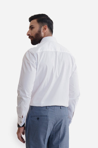 Smart Fit White Plain Dress Shirt SFP240158-WT