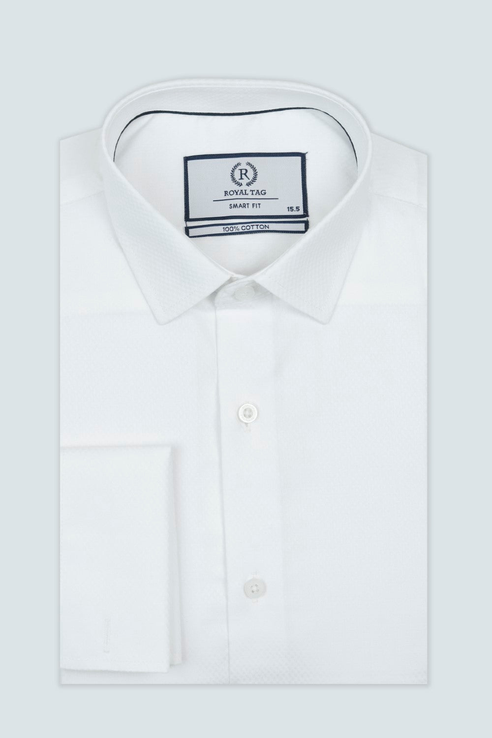 Smart Fit White Textured Dress Shirt SFT240611-WT