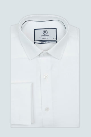 Smart Fit White Textured Dress Shirt SFT240611-WT