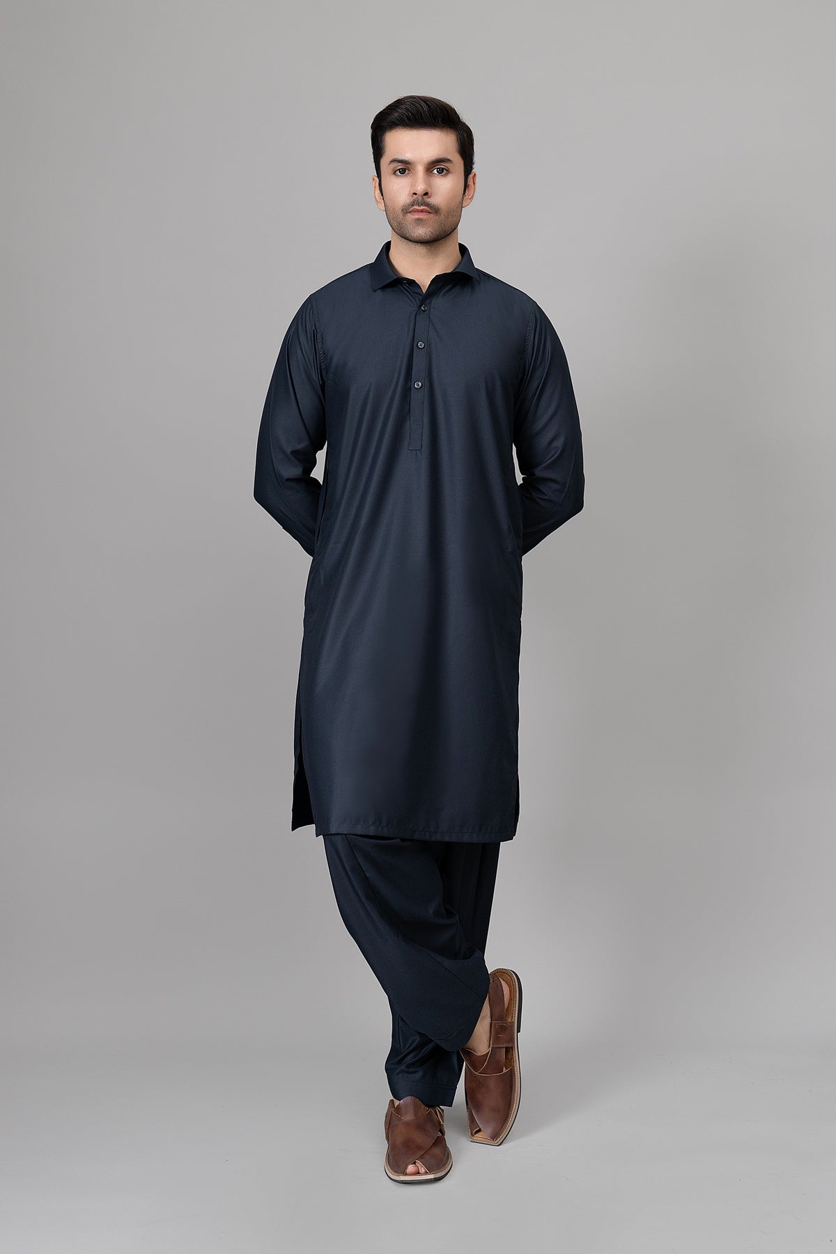 Charcoal Grey Shalwar Kameez