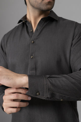 Dark Grey Shalwar Kameez