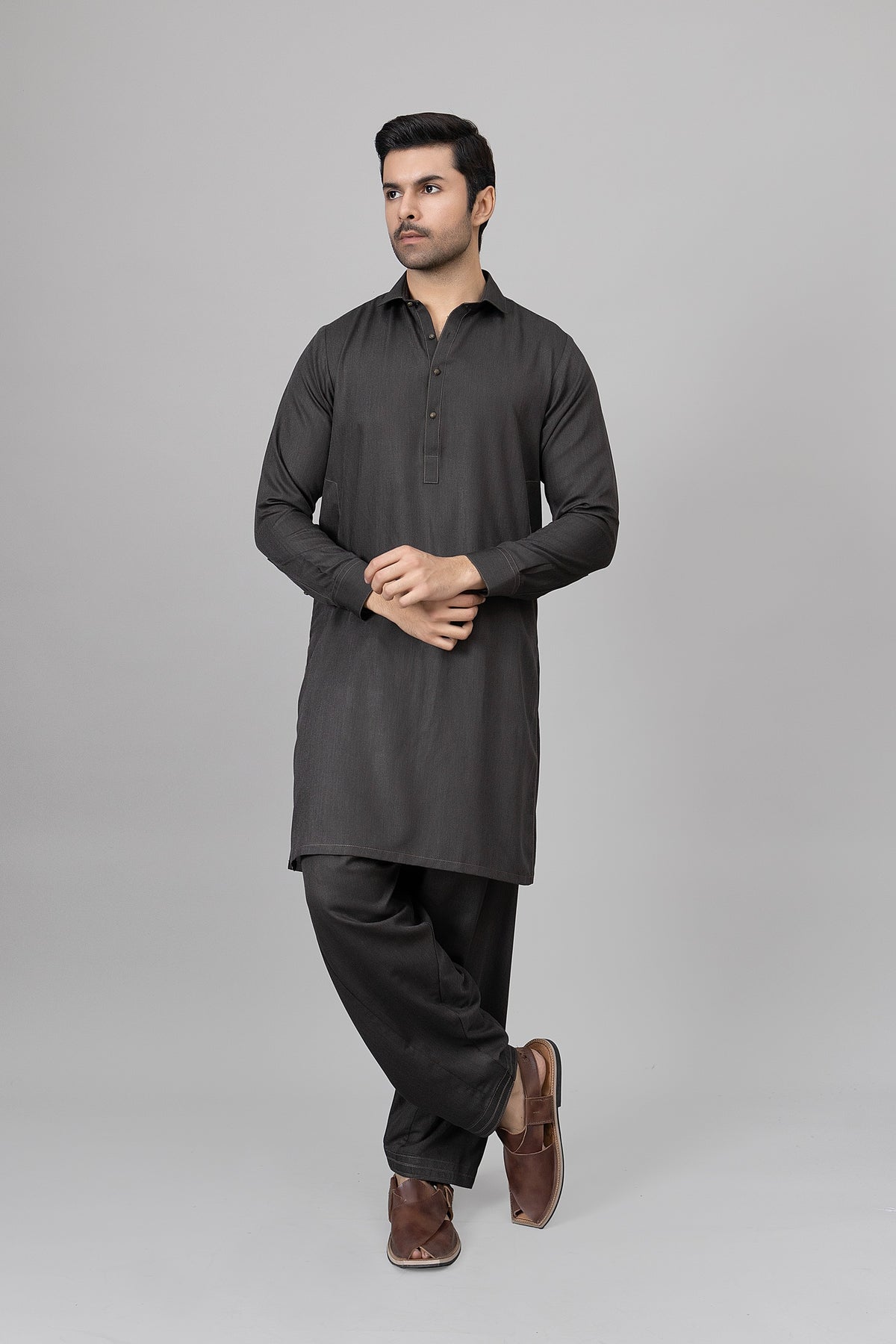 Dark Grey Shalwar Kameez