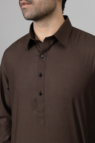 Dark Brown Shalwar Kameez