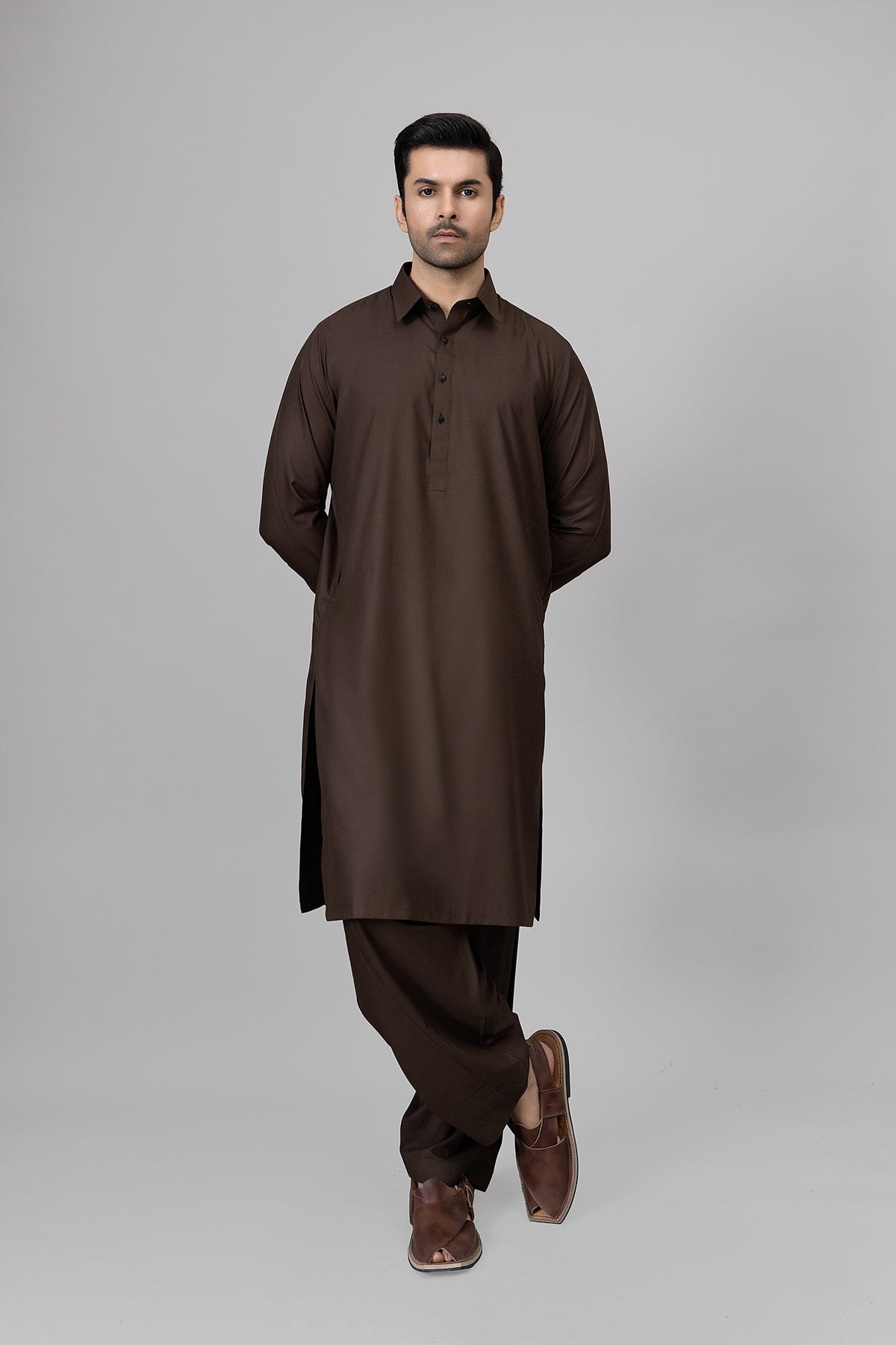 Dark Brown Shalwar Kameez