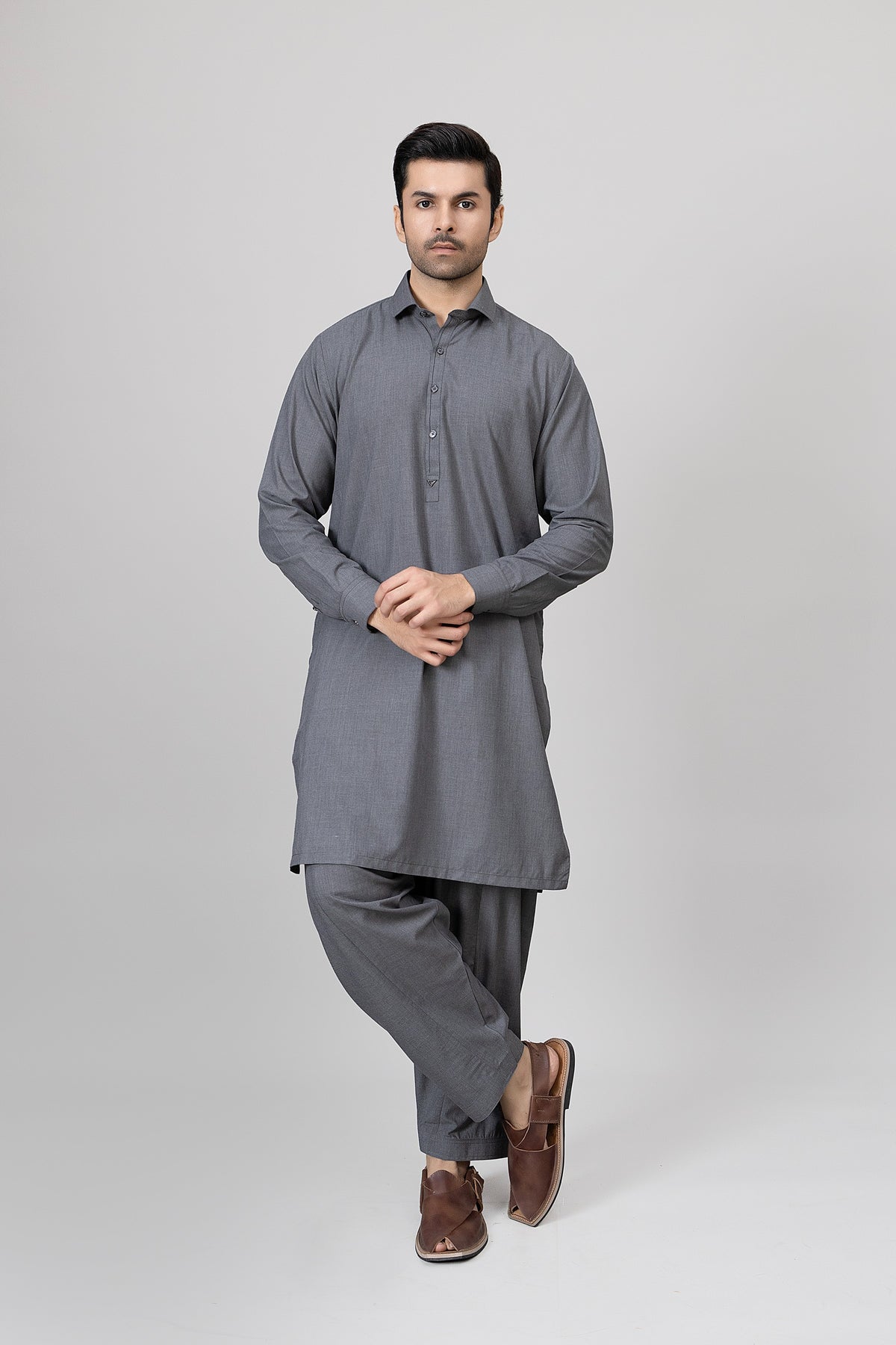 Grey Shalwar Kameez