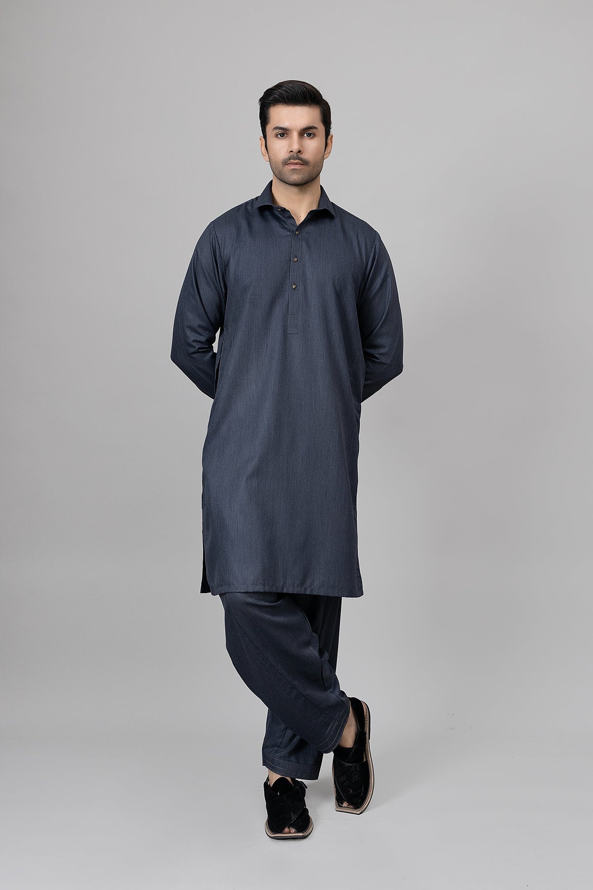 Charcoal Grey Shalwar Kameez