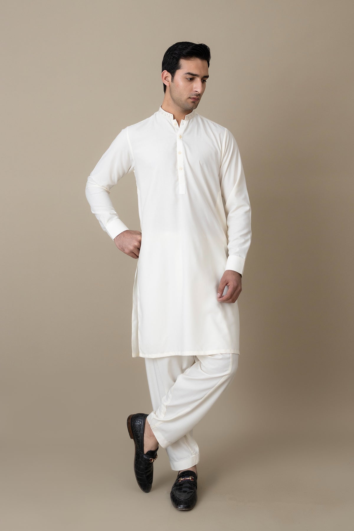 Off White Sovereign Shalwar Kameez